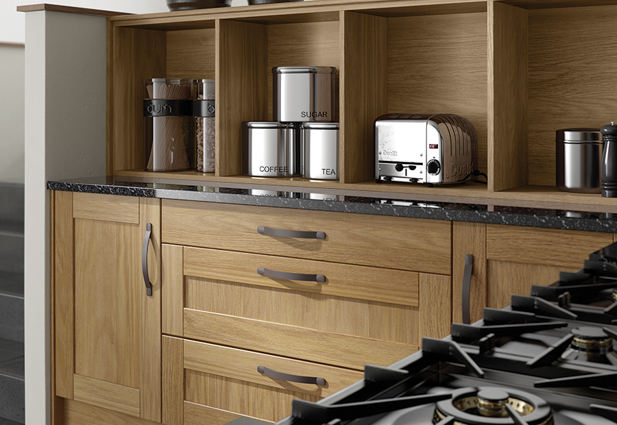 oak-kitchen-curved-drawers-open-shelves