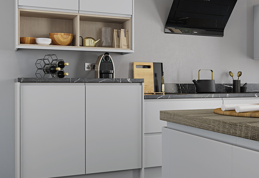 strada-matte-painted-light-grey-kitchen-units-open-shelf-A